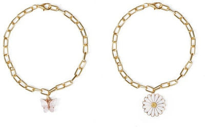 EnlightenMani Alloy Gold-plated White Jewellery Set(Pack of 2)