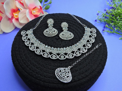 VATSALYA creation Alloy Gold-plated Grey Jewellery Set(Pack of 1)