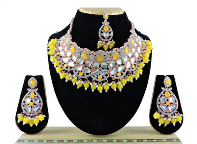 VATSALYA creation Alloy Gold-plated Yellow Jewellery Set(Pack of 1)