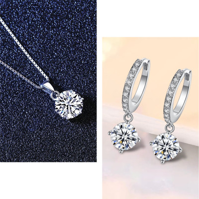 MYKI Stainless Steel Silver White Jewellery Set(Pack of 1)