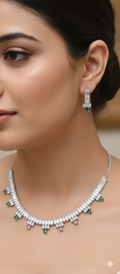 Fashionwithaaru Alloy Silver Multicolor Jewellery Set(Pack of 1)