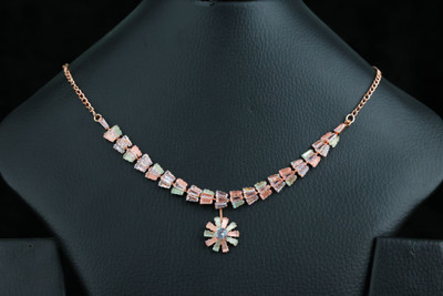 Shreeji Jewels Brass Rose Gold Jewellery Set(Pack of 2)