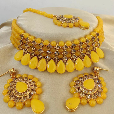 IBM COLLECTIONS Alloy Yellow Jewellery Set(Pack of 1)