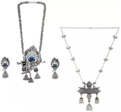 SZN Oxidised Silver, Alloy Silver Jewellery Set(Pack of 2)