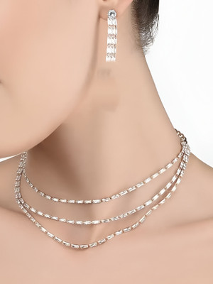 RAHUL TRADERS Stone Rose Gold Jewellery Set(Pack of 3)