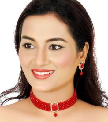 Mystory Alloy Red Jewellery Set(Pack of 1)