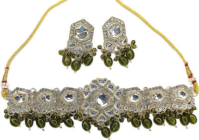 Zarmar fashion Stone, Crystal Gold-plated Gold Jewellery Set(Pack of 1)