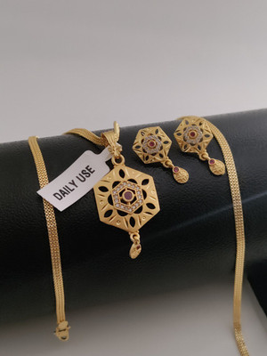 Bhagavati creation Brass Gold-plated Gold Jewellery Set(Pack of 1)