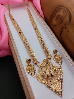 Chehar Fashion World Stone Gold-plated Gold Jewellery Set(Pack of 1)