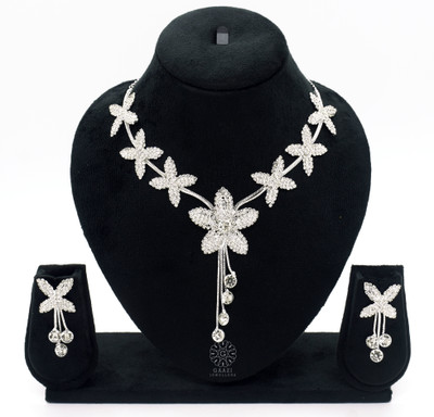 Gaazi jewellers Brass Silver Silver Jewellery Set(Pack of 1)