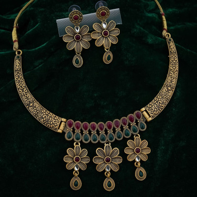 maacreation Alloy Gold-plated Gold Jewellery Set(Pack of 1)