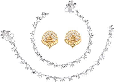 AanyaCentric Brass Silver, Gold-plated Silver, Gold Jewellery Set(Pack of 4)