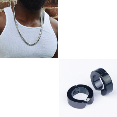 MAATRCHAAYA Stainless Steel Titanium, Sterling Silver Black, Silver Jewellery Set(Pack of 2)