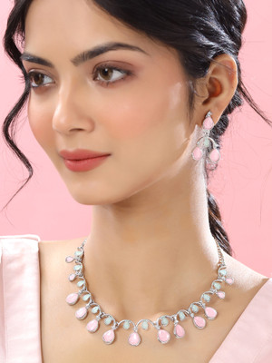 YELLOW CHIMES Brass Silver Pink Jewellery Set(Pack of 3)