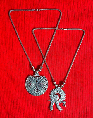 Maity Mitra Oxidised Silver Silver Silver Jewellery Set(Pack of 2)