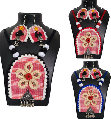 Loknath Handcraft Jute Multicolor Jewellery Set(Pack of 3)