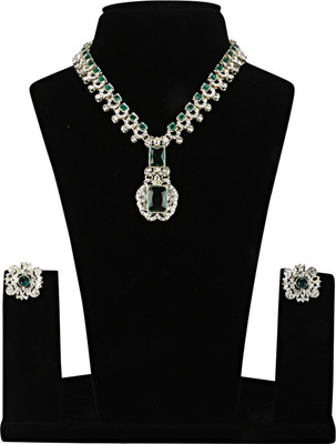 Henuka Copper Rhodium Green, White Jewellery Set(Pack of 1)