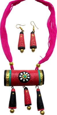 Akibuki Terracotta Pink Jewellery Set(Pack of 1)