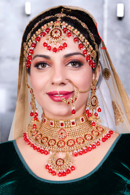 SS IMITATION JEWELLERY Alloy Gold-plated Red Jewellery Set(Pack of 4)