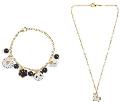 EnlightenMani Alloy Gold-plated Gold Jewellery Set(Pack of 2)