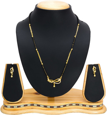 AADITA Alloy Gold-plated Black, Gold Jewellery Set(Pack of 1)