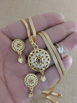 Bhagavati creation Brass Gold-plated Gold Jewellery Set(Pack of 1)