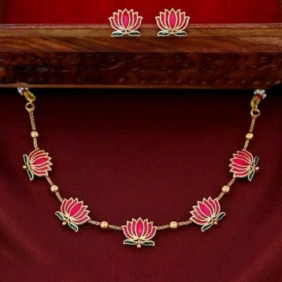 KEYMAX Alloy Gold-plated Multicolor Jewellery Set(Pack of 1)