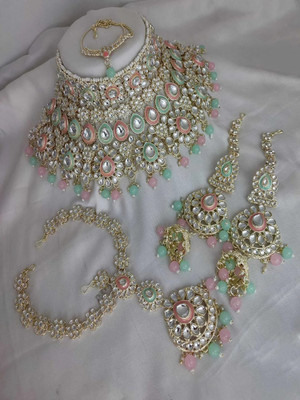 padmawati Alloy Green, Pink Jewellery Set(Pack of 5)