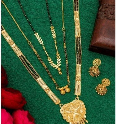 Bhumi Metal Gold-plated Black Jewellery Set(Pack of 1)