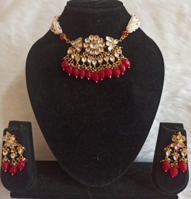 krishna boutique Brass Gold-plated Yellow, Red, Silver, Gold, Maroon Jewellery Set(Pack of 3)