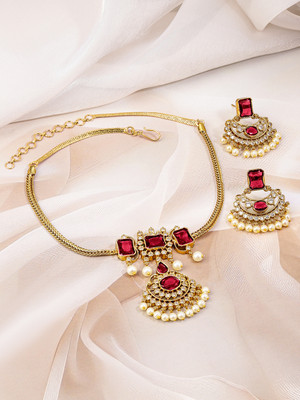 RUBANS Brass Gold-plated Gold Jewellery Set(Pack of 3)