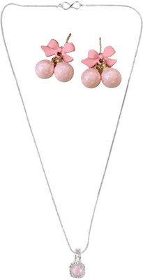 SKG Fashions Stone Pink, Pink Jewellery Set(Pack of 1)