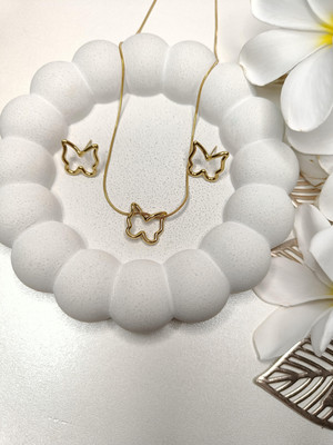Jewelkari Stainless Steel Gold-plated Gold Jewellery Set(Pack of 1)