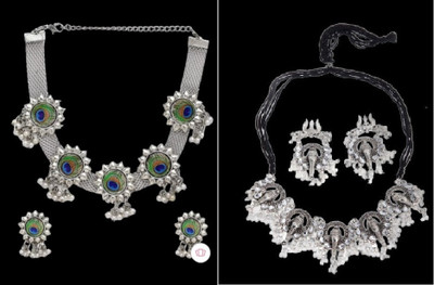 Ruhi Alloy Silver Jewellery Set(Pack of 1)
