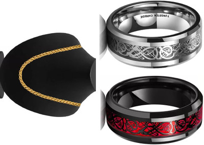 IGA COLLECTION Stainless Steel Silver, Gold, Red Jewellery Set(Pack of 3)