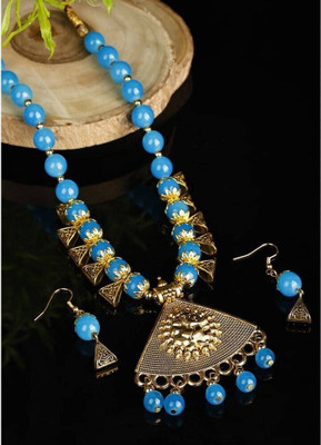 SRK Fashions Alloy Blue Jewellery Set(Pack of 1)