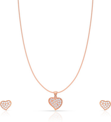 Anayra Sterling Silver Rose Gold Jewellery Set(Pack of 3)