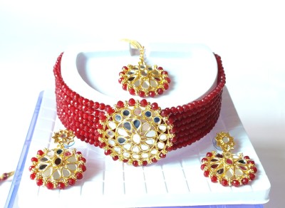 AGASTYA CREATIONS Crystal, Dori Maroon Jewellery Set(Pack of 1)