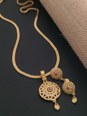 Bhagavati creation Brass Gold-plated Gold Jewellery Set(Pack of 1)