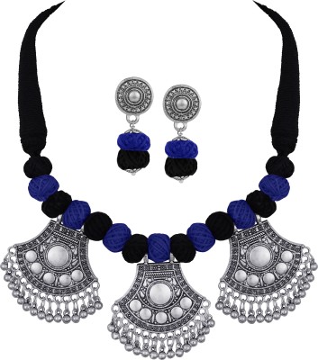 JFL Jewellery for Less Brass Silver Black, Blue Jewellery Set(Pack of 1)