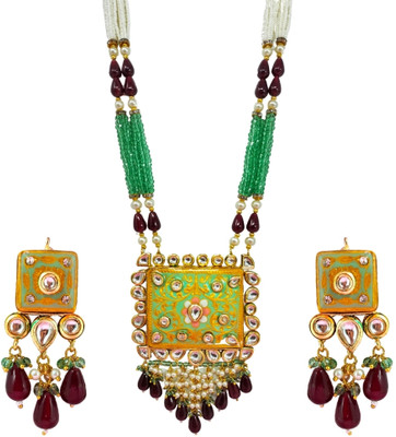 NEHA ART JEWELLERY Metal Gold-plated Multicolor Jewellery Set(Pack of 1)