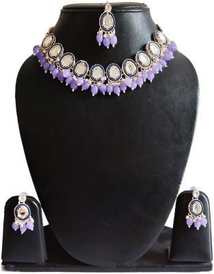 K&K KREATION Alloy Purple Jewellery Set(Pack of 4)