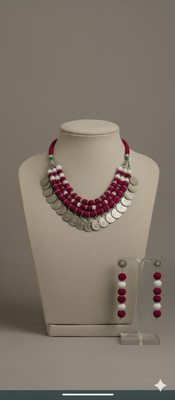 A S enterprize Oxidised Silver White Jewellery Set(Pack of 1)