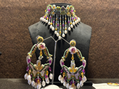 zari creation Crystal Multicolor Jewellery Set(Pack of 1)