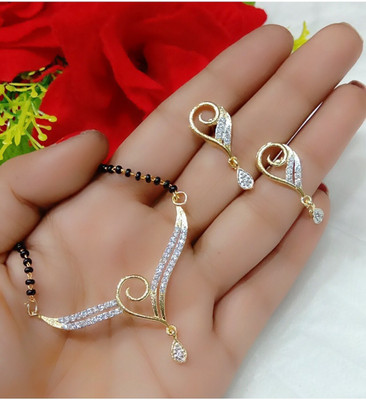 M Creation Alloy Gold-plated Gold, Black Jewellery Set(Pack of 1)