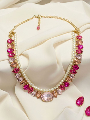 ANOUK Alloy Gold-plated Pink Jewellery Set(Pack of 3)