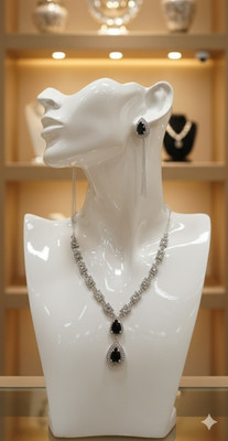 ICG Alloy Platinum Red Jewellery Set(Pack of 1)