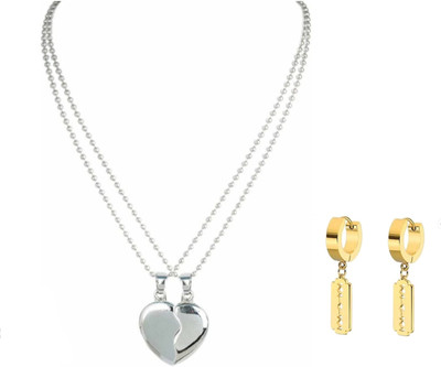 MAATRCHAAYA Brass, Alloy, Stainless Steel Sterling Silver, Gold-plated Silver, Gold Jewellery Set(Pack of 2)