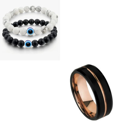 Vipunj Crystal, Stainless Steel Gold-plated, Copper Rose Gold, Black, White Jewellery Set(Pack of 2)