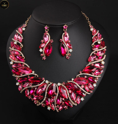 Gehney joy of jewels Stainless Steel Gold-plated Pink Jewellery Set(Pack of 3)